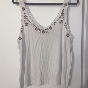 Off-White tank with embroidered flowers